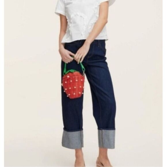 Kate Spade X Target High-Rise Straight Leg Wide Cuff Jeans - womens sz 10 NEW - Picture 5 of 9